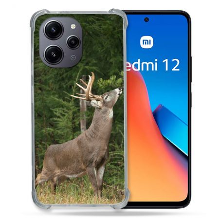 Coque Renforcée En Verre Trempé Pour Xiaomi Redmi 12 5G Chasse Cerf