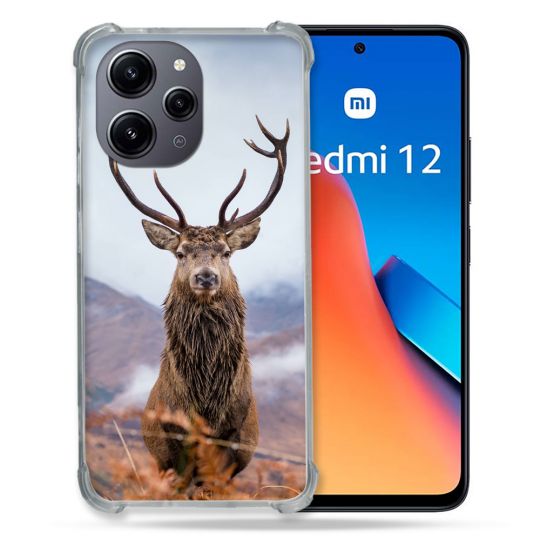 Coque Renforcée En Verre Trempé Pour Xiaomi Redmi 12 5G Chasse Chevreuil Montagne
