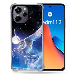Coque Renforcée En Verre Trempé Pour Xiaomi Redmi 12 5G Fantastique Licorne Céleste