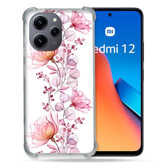 Coque Renforcée En Verre Trempé Pour Xiaomi Redmi 12 5G Fleur Eclosion