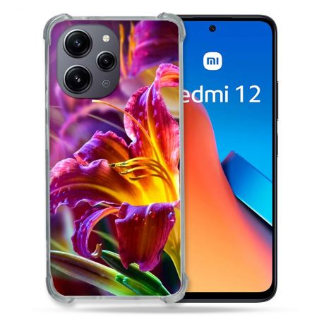 Coque Renforcée En Verre Trempé Pour Xiaomi Redmi 12 5G Fleur Lys Color