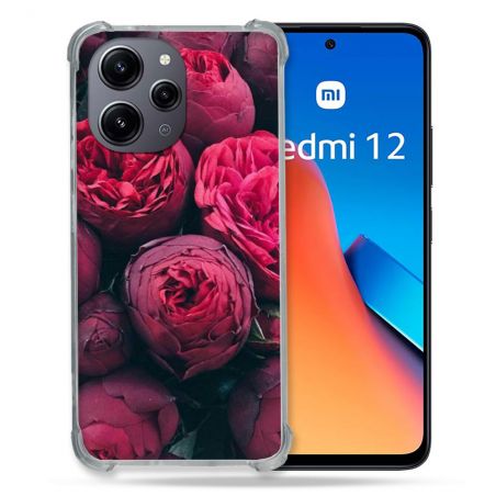 Coque Renforcée En Verre Trempé Pour Xiaomi Redmi 12 5G Fleur Pivoine
