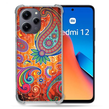 Coque Renforcée En Verre Trempé Pour Xiaomi Redmi 12 5G Fleur Psychedelic