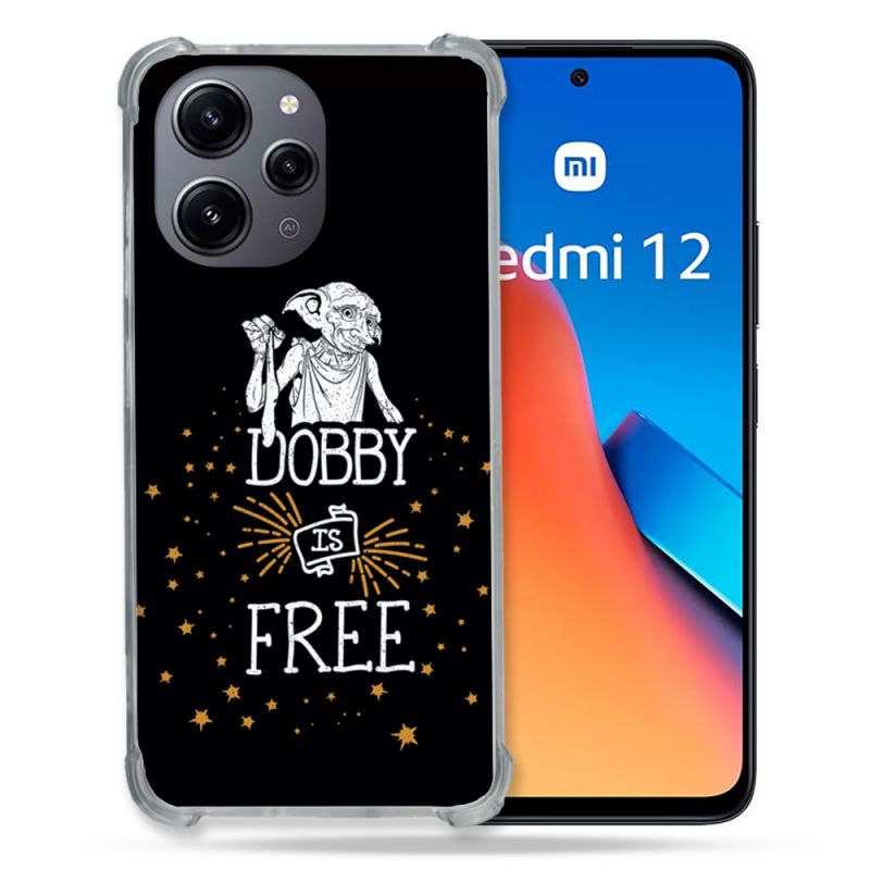 Coque Renforcée En Verre Trempé Pour Xiaomi Redmi 12 5G Harry Potter Dobby Free Noir