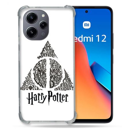 Coque Renforcée En Verre Trempé Pour Xiaomi Redmi 12 5G Harry Potter Hollows triangle Blanc