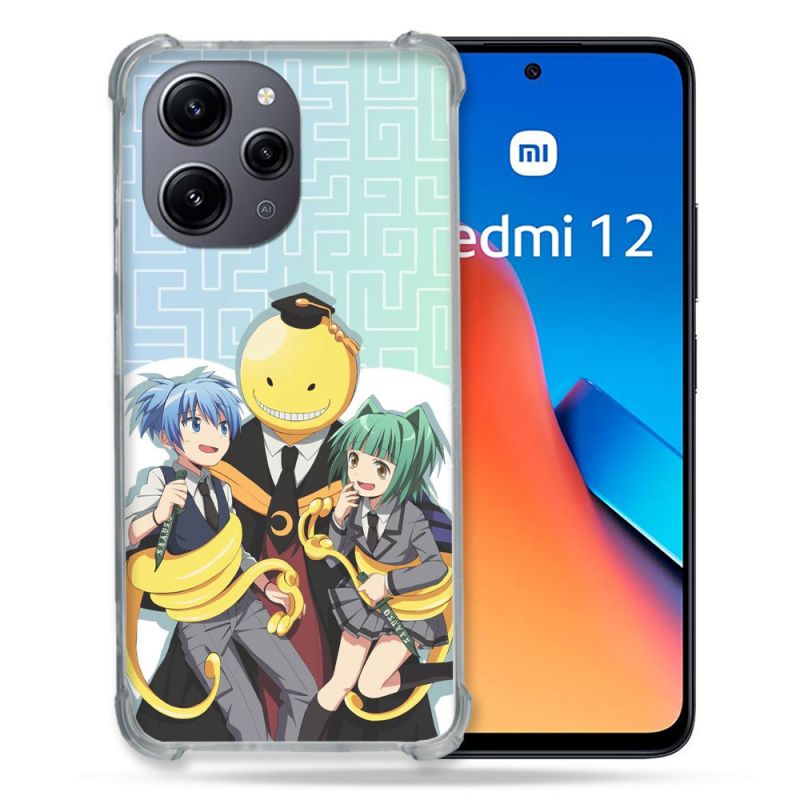 Coque Renforcée En Verre Trempé Pour Xiaomi Redmi 12 5G Manga Assassination Classroom Kuro Trio