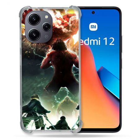 Coque Renforcée En Verre Trempé Pour Xiaomi Redmi 12 5G Manga Attaque Titans Combat