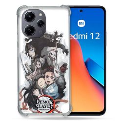 Coque Renforcée En Verre Trempé Pour Xiaomi Redmi 12 5G Manga Demon Slayer Blanc