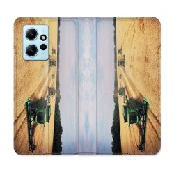 Housse Cuir Portefeuille Pour Xiaomi Redmi Note 12 4G Agriculture Moissonneuse