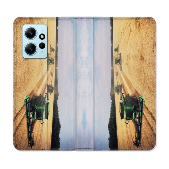 Housse Cuir Portefeuille Pour Xiaomi Redmi Note 12 4G Agriculture Moissonneuse