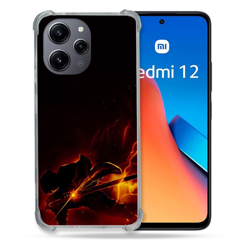 Coque Renforcée En Verre Trempé Pour Xiaomi Redmi 12 5G Manga Demon Slayer Electric