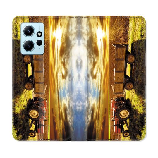 Housse Cuir Portefeuille Pour Xiaomi Redmi Note 12 4G Agriculture Tracteur Color