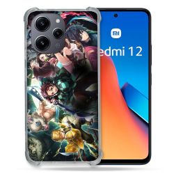 Coque Renforcée En Verre Trempé Pour Xiaomi Redmi 12 5G Manga Demon Slayer Groupe