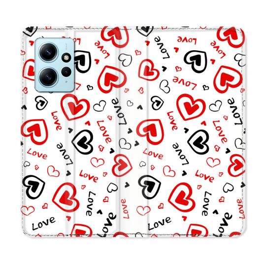 Housse Cuir Portefeuille Pour Xiaomi Redmi Note 12 4G Amour Love