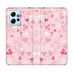 Housse Cuir Portefeuille Pour Xiaomi Redmi Note 12 4G Amour Ptis Coeurs