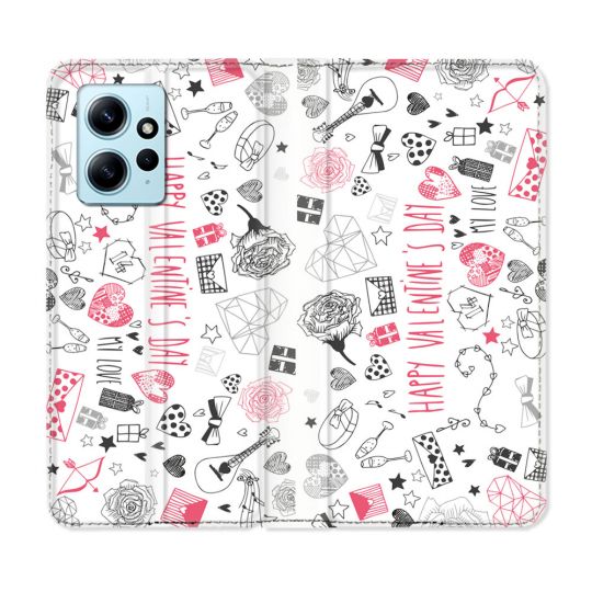 Housse Cuir Portefeuille Pour Xiaomi Redmi Note 12 4G Amour Valentines