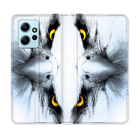 Housse Cuir Portefeuille Pour Xiaomi Redmi Note 12 4G Animal Aigle Royal Blanc