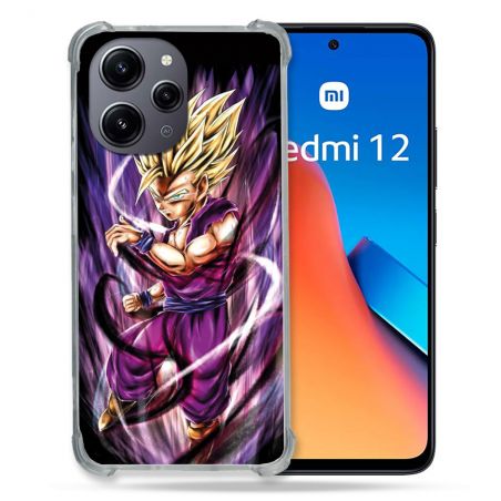 Coque Renforcée En Verre Trempé Pour Xiaomi Redmi 12 5G Manga Dragon Ball Sangohan Violet