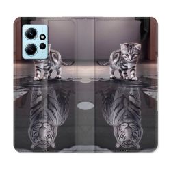 Housse Cuir Portefeuille Pour Xiaomi Redmi Note 12 4G Animal Chat Reflet
