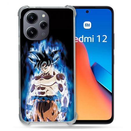 Coque Renforcée En Verre Trempé Pour Xiaomi Redmi 12 5G Manga Dragon Ball Sangoku Noir