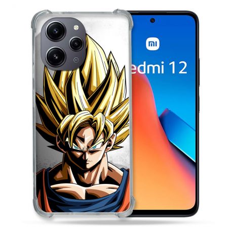 Coque Renforcée En Verre Trempé Pour Xiaomi Redmi 12 5G Manga Dragon Ball Sangoku Portrait
