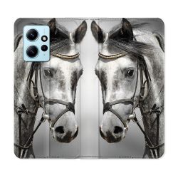 Housse Cuir Portefeuille Pour Xiaomi Redmi Note 12 4G Animal Cheval Blanc