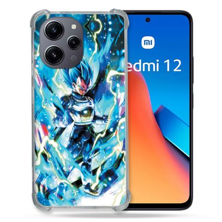 Coque Renforcée En Verre Trempé Pour Xiaomi Redmi 12 5G Manga Dragon Ball Vegeta Bleu