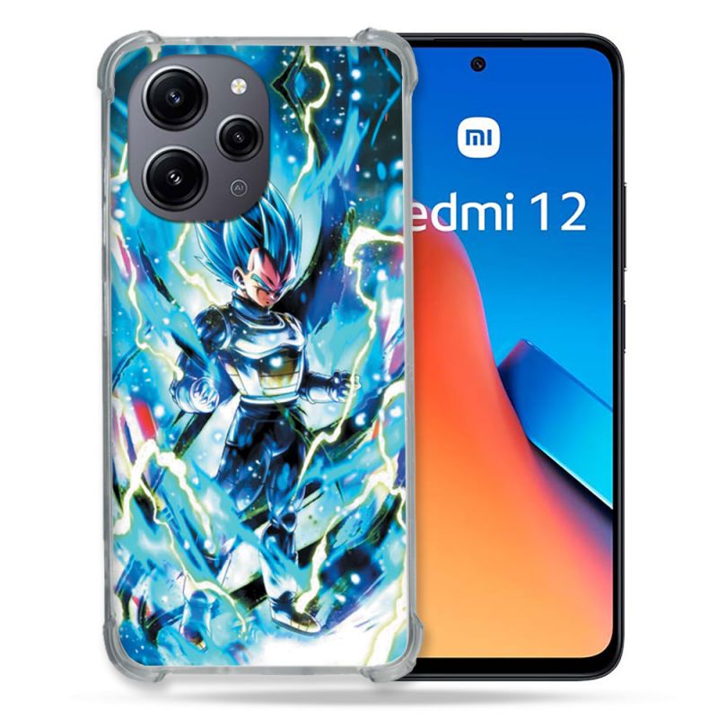 Coque Renforcée En Verre Trempé Pour Xiaomi Redmi 12 5G Manga Dragon Ball Vegeta Bleu
