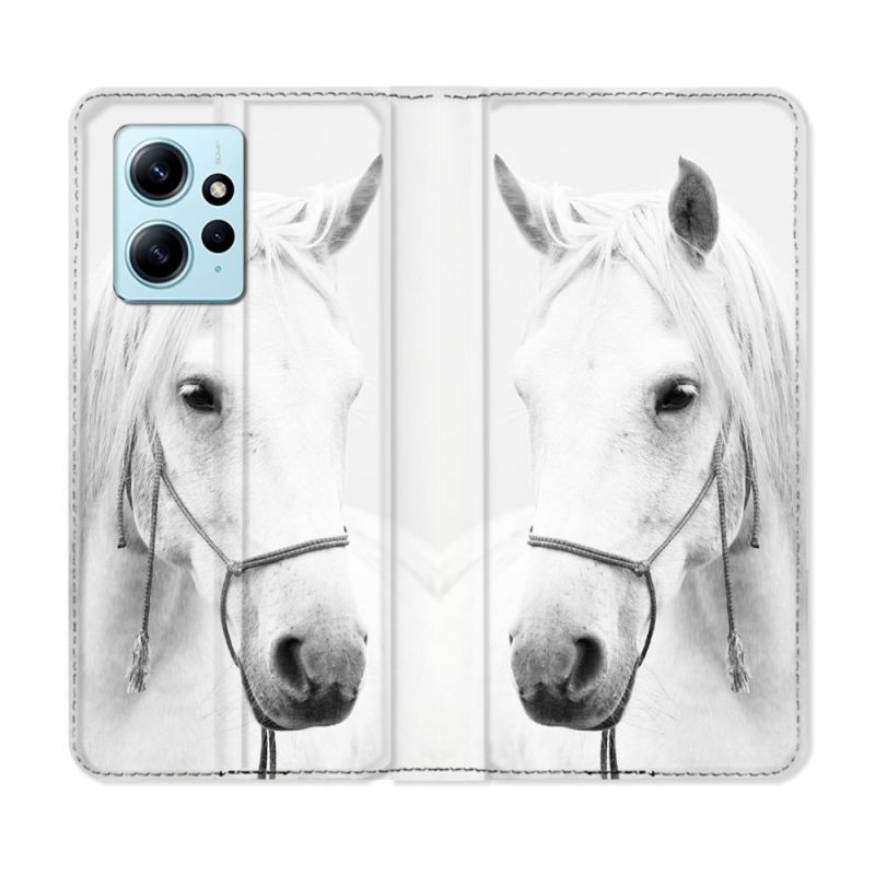 Housse Cuir Portefeuille Pour Xiaomi Redmi Note 12 4G Animal Cheval Cristal