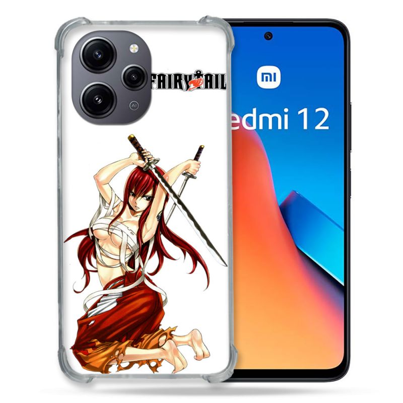 Coque Renforcée En Verre Trempé Pour Xiaomi Redmi 12 5G Manga Fairy Tail Erza