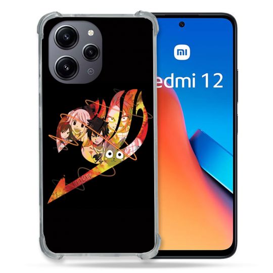 Coque Renforcée En Verre Trempé Pour Xiaomi Redmi 12 5G Manga Fairy Tail Logo Noir