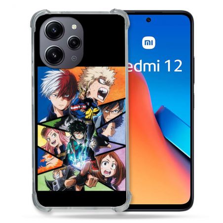 Coque Renforcée En Verre Trempé Pour Xiaomi Redmi 12 5G Manga My Hero Academia Noir