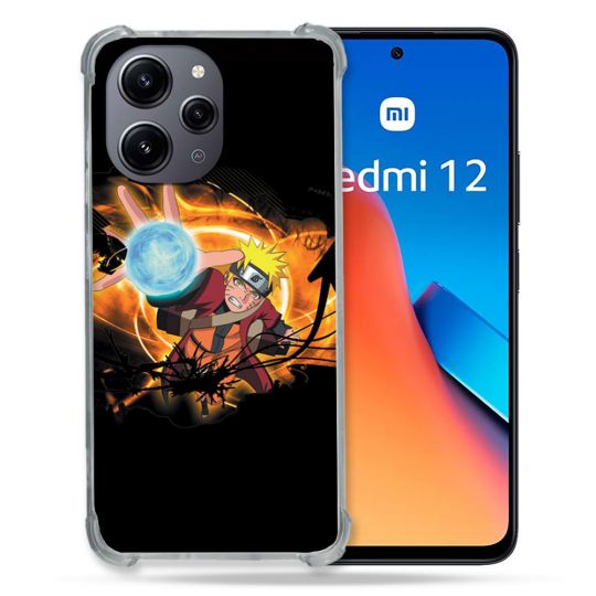 Coque Renforcée En Verre Trempé Pour Xiaomi Redmi 12 5G Manga Naruto Noir