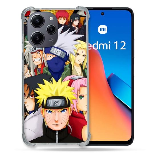 Coque Renforcée En Verre Trempé Pour Xiaomi Redmi 12 5G Manga Naruto Team