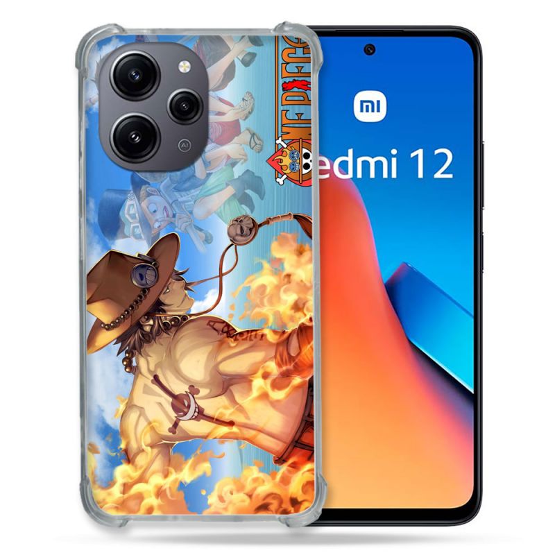 Coque Renforcée En Verre Trempé Pour Xiaomi Redmi 12 5G Manga One Piece Ace Color