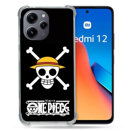 Coque Renforcée En Verre Trempé Pour Xiaomi Redmi 12 5G Manga One Piece Tete de Mort