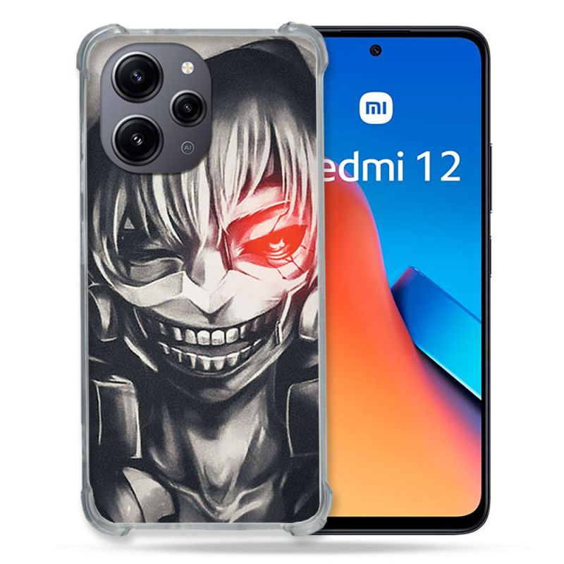 Coque Renforcée En Verre Trempé Pour Xiaomi Redmi 12 5G Manga Tokyo Ghoul Kaneki Noir
