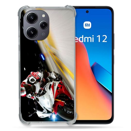 Coque Renforcée En Verre Trempé Pour Xiaomi Redmi 12 5G Moto Course GP R6
