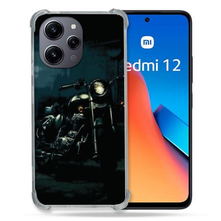 Coque Renforcée En Verre Trempé Pour Xiaomi Redmi 12 5G Moto Harley Vintage