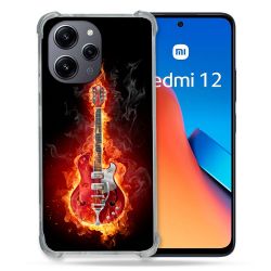 Coque Renforcée En Verre Trempé Pour Xiaomi Redmi 12 5G Musique Guitare Electrique