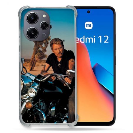 Coque Renforcée En Verre Trempé Pour Xiaomi Redmi 12 5G Musique Johnny Hallyday Moto
