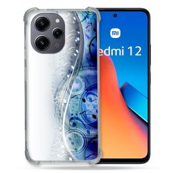 Coque Renforcée En Verre Trempé Pour Xiaomi Redmi 12 5G Musique Partition Vague