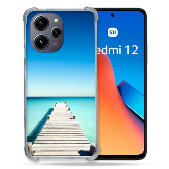 Coque Renforcée En Verre Trempé Pour Xiaomi Redmi 12 5G Nature Pont Mer
