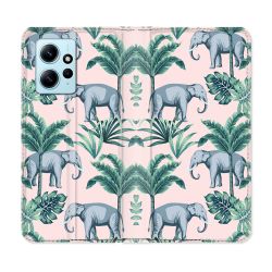 Housse Cuir Portefeuille Pour Xiaomi Redmi Note 12 4G Animal Elephant Pattern