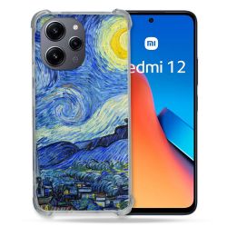 Coque Renforcée En Verre Trempé Pour Xiaomi Redmi 12 5G Peinture La nuit étoilée