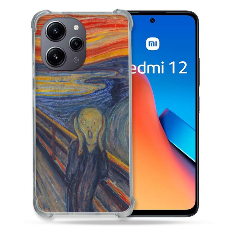 Coque Renforcée En Verre Trempé Pour Xiaomi Redmi 12 5G Peinture Le Cri