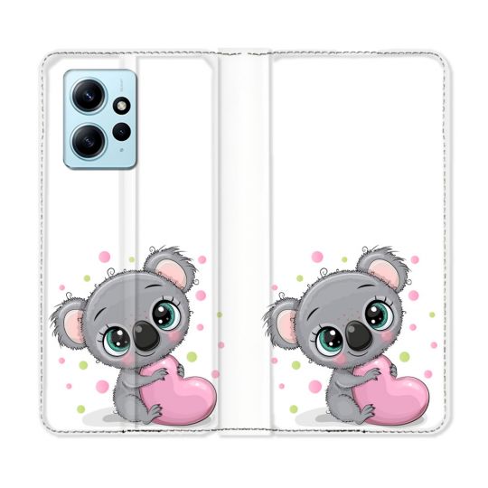Housse Cuir Portefeuille Pour Xiaomi Redmi Note 12 4G Animal Koala Cœur