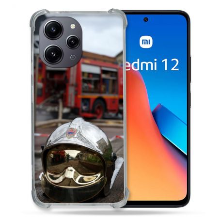 Coque Renforcée En Verre Trempé Pour Xiaomi Redmi 12 5G Pompier Casque Camion