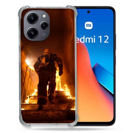 Coque Renforcée En Verre Trempé Pour Xiaomi Redmi 12 5G Pompier Escalier