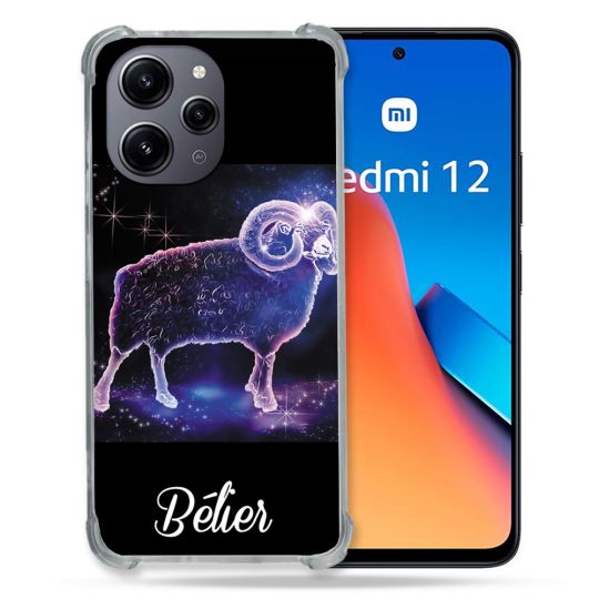 Coque Renforcée En Verre Trempé Pour Xiaomi Redmi 12 5G Signe Zodiaque 2 Bélier